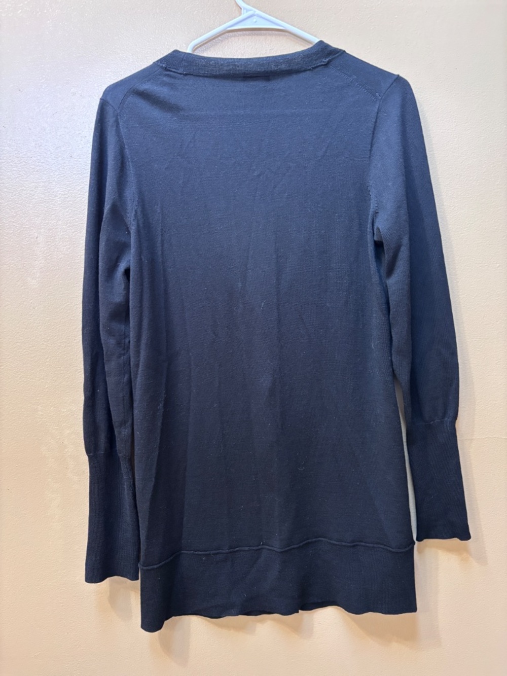 J. Crew Infinity Black Merino Wool Long Button Down Cardigan Sweater Size M - Picture 2 of 7